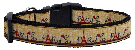 With Love from Paris Nylon Dog Collar SM